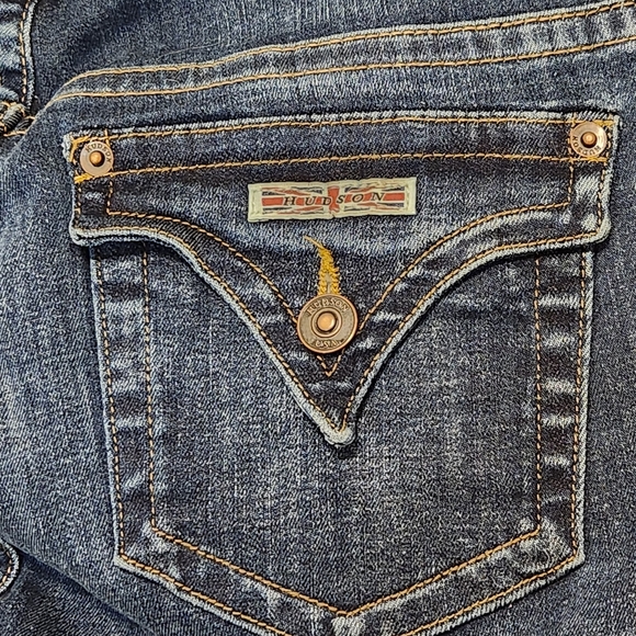 🔥Hudson Jeans Midrise Signature Bootcut Jeans Size 28 with 34" inseam EUC - Picture 7 of 11